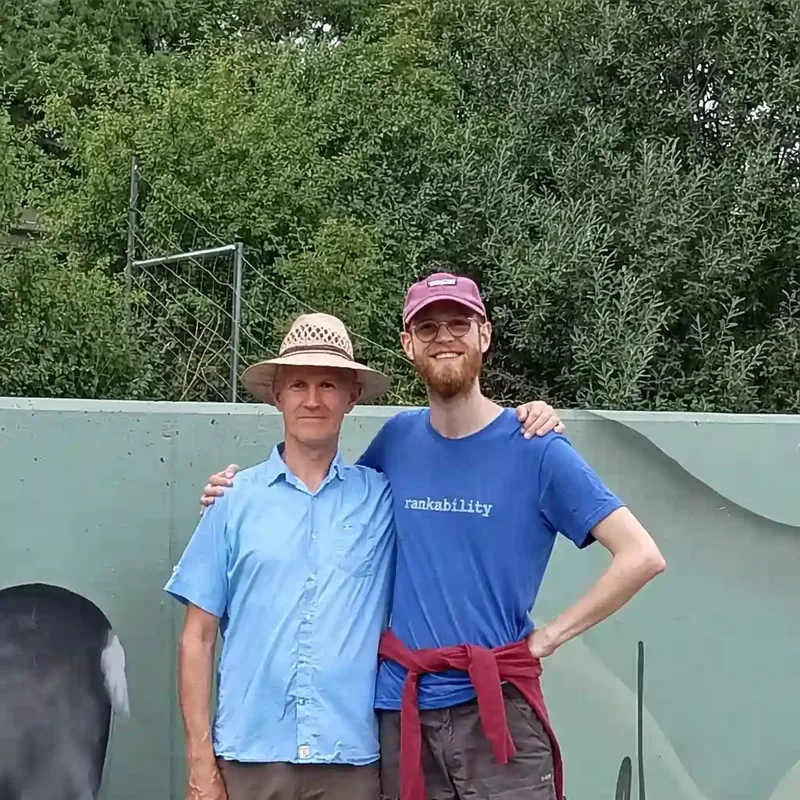 Fridolin Hämmer with his dad